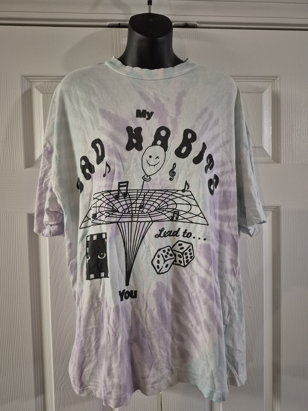 Divided Tie-Dye Graphic Tee - Lavender & Mint
